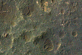 Megabrekzien auf dem Boden des Luba-Kraters