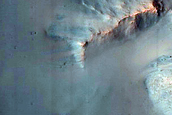 Steep Slopes of Crater in Baldet Crater