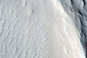 Intersection of Aeolis Serpens with Crater Rim
