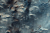 Channel and Crater in Hesperia Planum