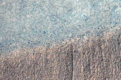 Arcuate Ridges at Base of Wall of Barnard Crater