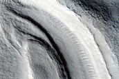Layered Feature in Crater in Nilosyrtis Mensae