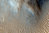 Crater Outflow in Western Amenthes Planum