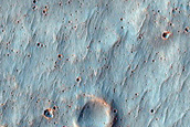 Channel near Ejecta in Southern Mid-Latitudes