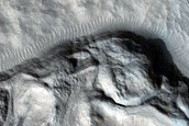 Nilosyrtis Region Crater with Asymmetric Walls