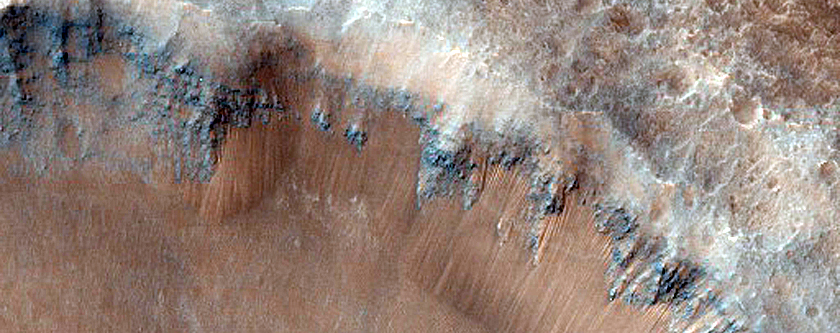 Crater in Valles Marineris