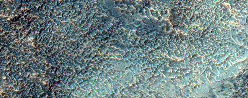 Channel in Crater Northeast of Hellas Planitia
