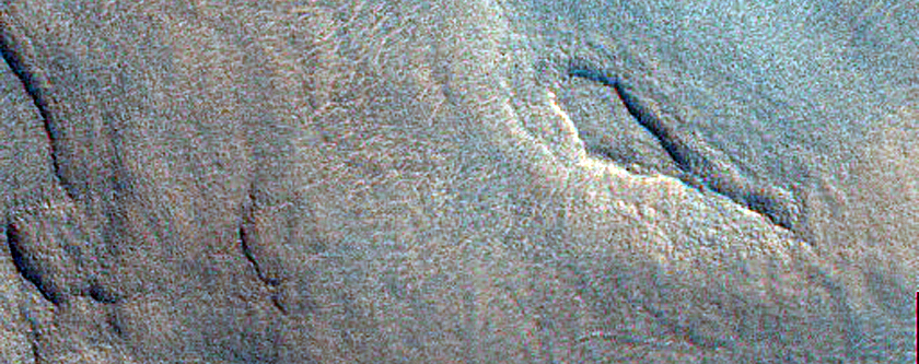 Crater with Layered Deposits West of Utopia Planitia