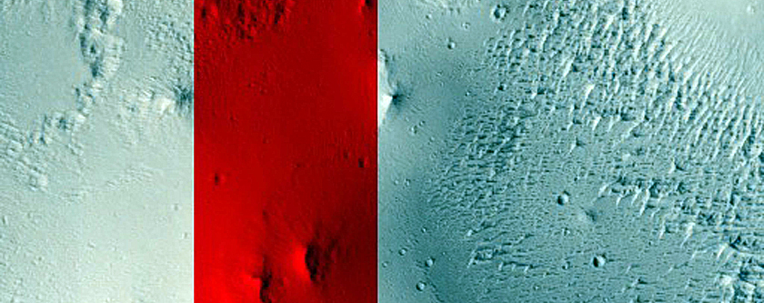 Landforms North of Pavonis Mons