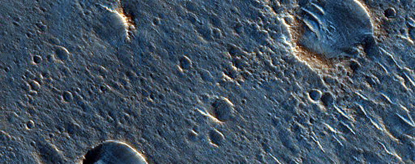 Ejecta Moving into Crater in Chryse Planitia
