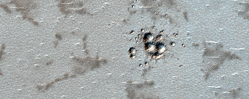 South Polar Layered Deposits Potential Crater Cluster