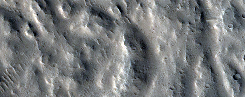 Fresh Crater Ejecta in Tempe Fossae