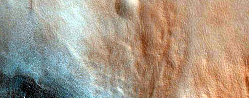 Gullies in Northern Mid-Latitude Crater West of Acidalia Planitia