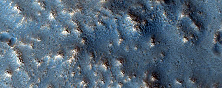 Albedo Boundary at Dichotomy East of Bamberg Crater