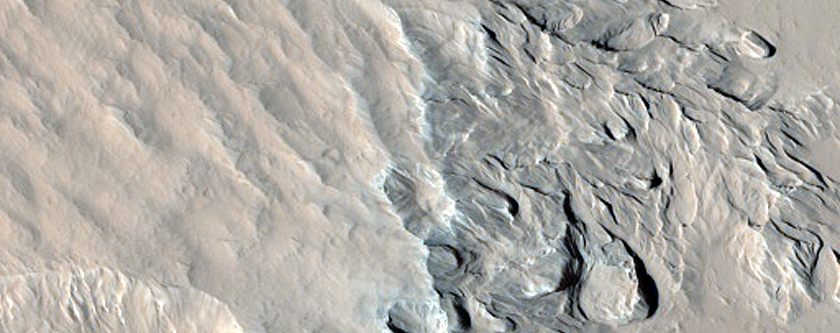 Eroding Pedestal Southwest of Olympus Mons