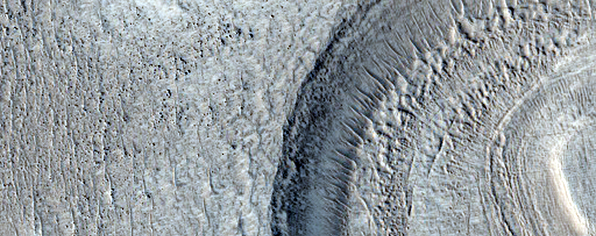 Layered Mesa in Crater in Northern Plains