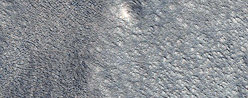 Potential Glacial Flow and Periglacial Boundary in Phlegra Montes