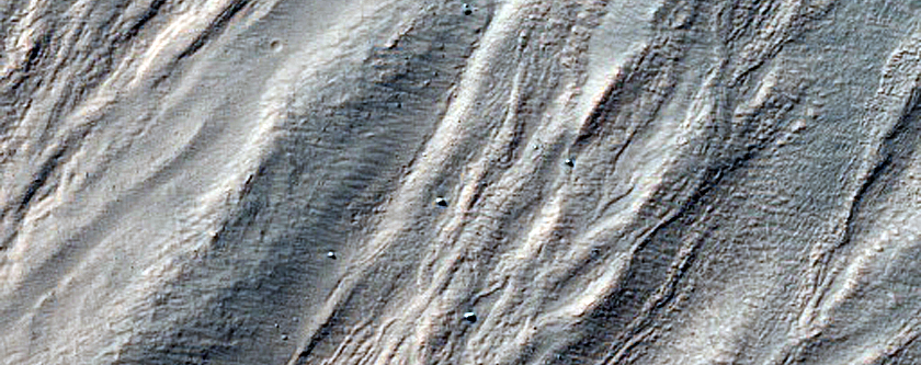 Crater with Gullies Seen in MOC Image E12-01539