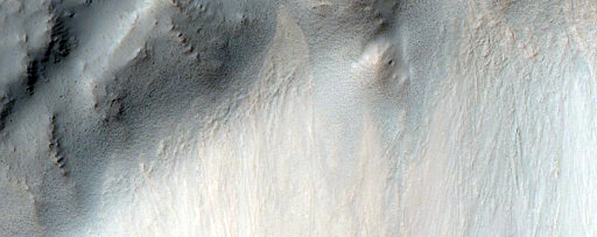 Slope Where New Boulder Tracks Formed between MOC R11-02300 and S01-00136