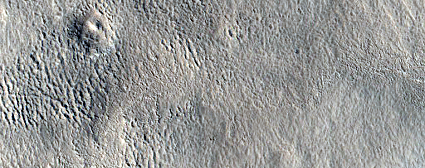 Landforms near Galaxias Fossae