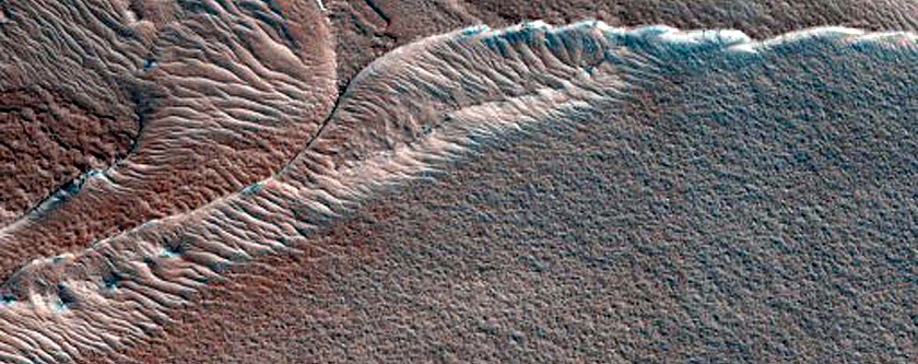 Steep Scarp on Edge of North Polar Layered Deposits