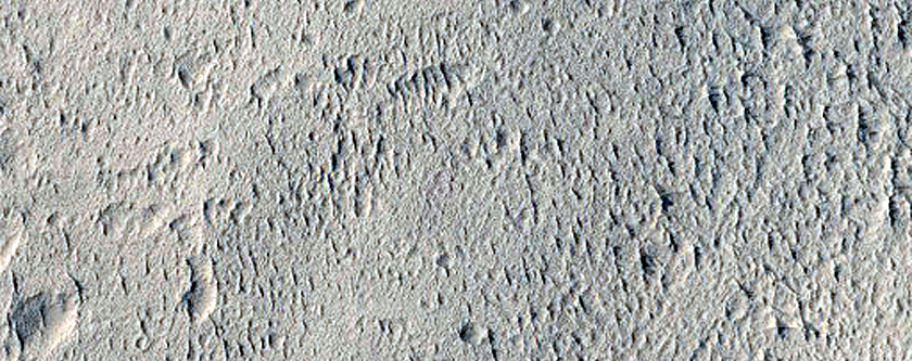 Crater North of Memnonia Sulci