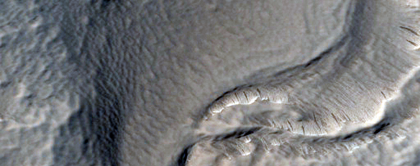 Depression and Landforms on Lower Arsia Mons West Flank