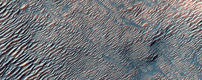 Bedrock Exposures in Rim of Holden Crater