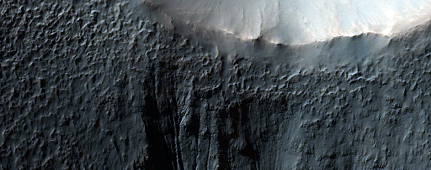 Gullies in Crater as Seen in MOC Image S16-02714