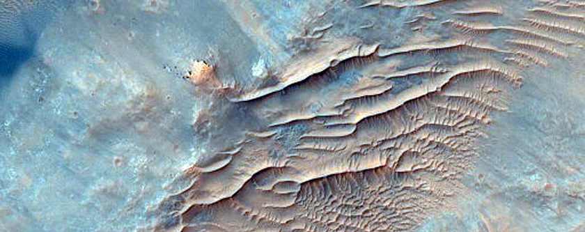 Terra Cimmeria Crater within Larger Crater