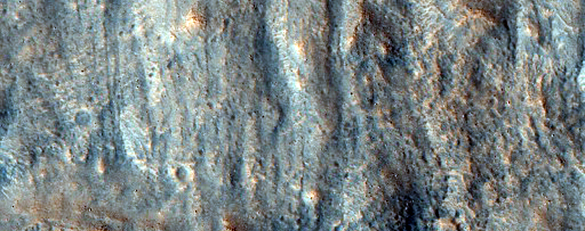 Cracks in Crater Deposit in Arabia Terra
