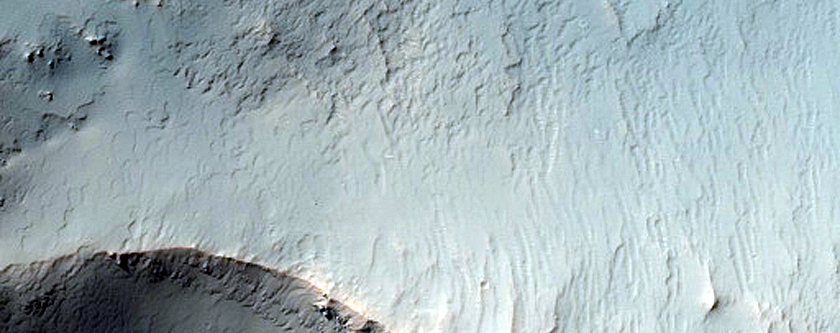 Mafic Minerals Exposed in Crater Southwest of Columbus Crater