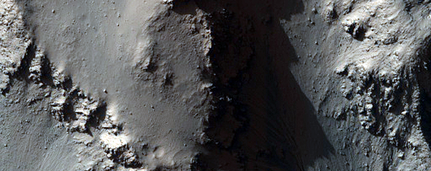 Monitor Slopes of Central Peaks in Horowitz Crater