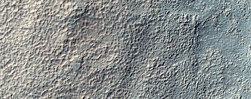 Contacts in Southern Mid-Latitude Crater