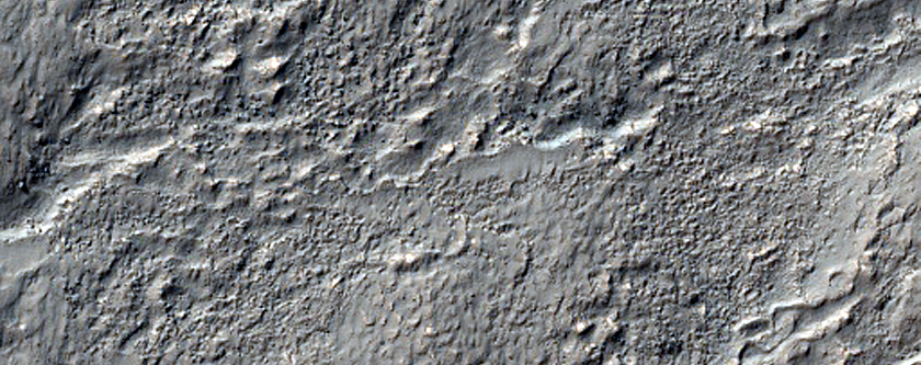 Channels Leading To Southern Mid-Latitude Crater