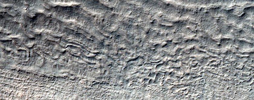 Crater with Gullies Seen in MOC E14-00006