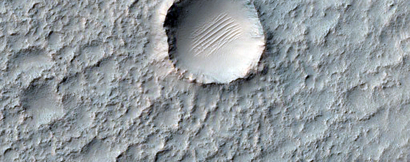 Gullies in Small Crater near Atlantis Chaos