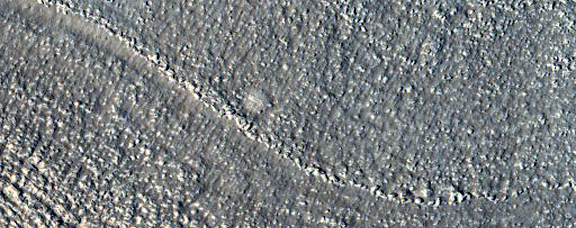 Crater in North Elysium Planitia Seen in THEMIS Image V21314010