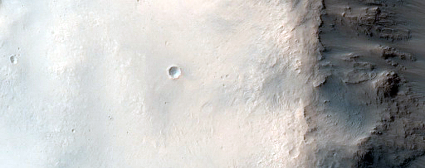 Elongated Crater Wall with Small Valley in Arabia Region