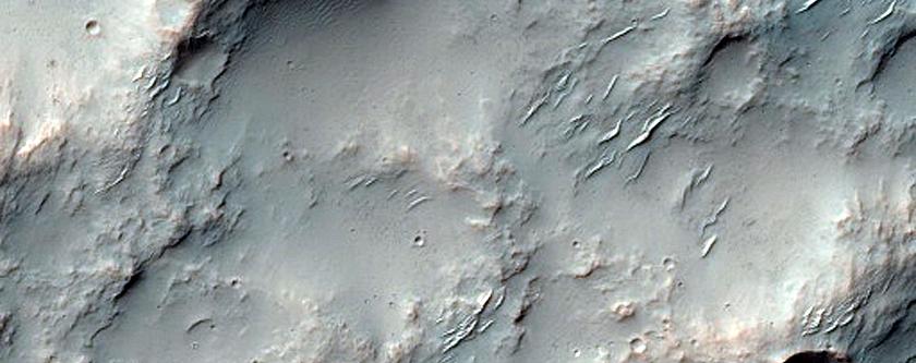 Mafic Minerals in Degraded Crater East of Columbus Crater