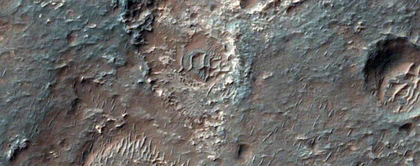 Layered Bedrock on Floor of Vinogradov Crater