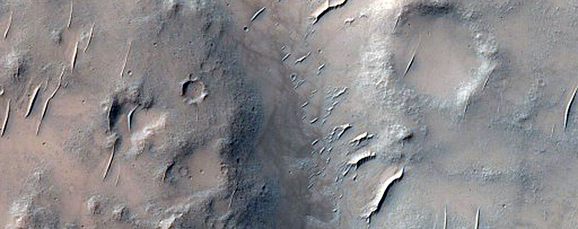 Channel on Floor of Flaugergues Crater