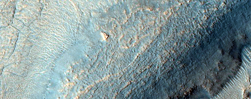 Erosion of Crater Interior in Utopia Planitia