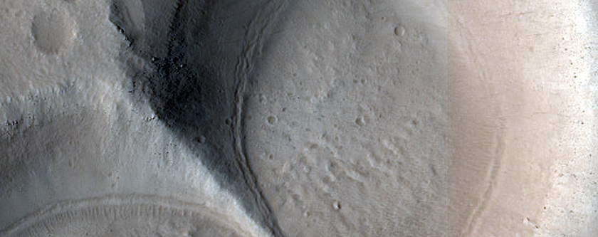 Double Crater in Northern Mid-Latitudes