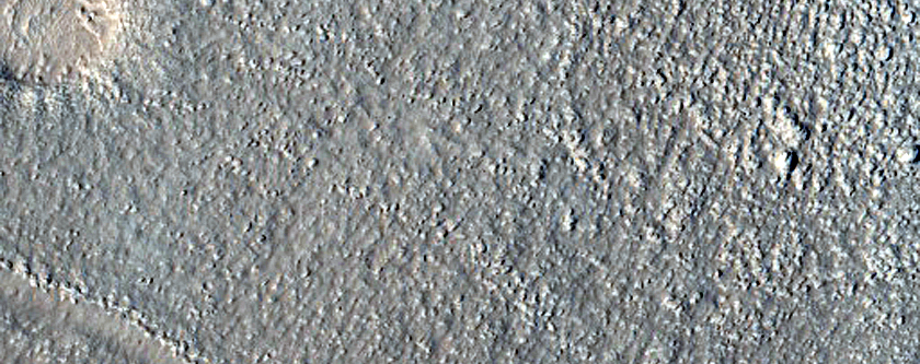 Crater in North Elysium Planitia Seen in THEMIS Image V21314010