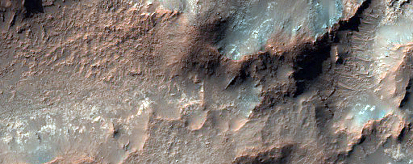 Bedrock on Crater Floor in Tyrrhena Terra