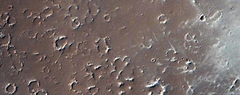 Landforms North of Henry Crater