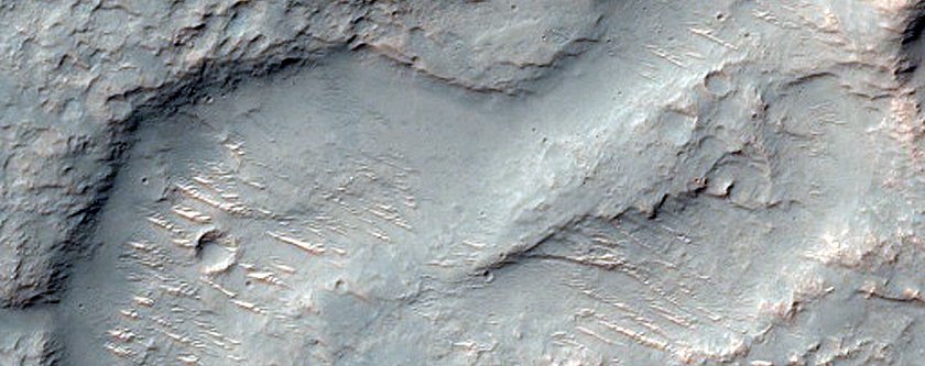 Channel in Ejecta North of Hadriaca Patera