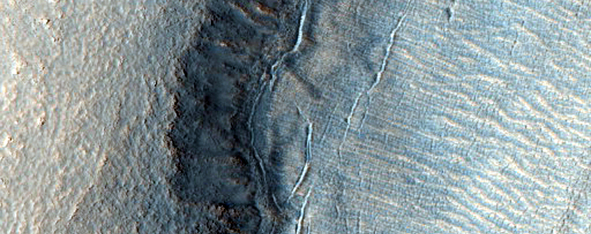 Layers along Mesa in Deuteronilus Mensae