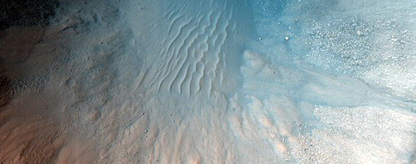 Fresh Rocky Crater in Acidalia Planitia